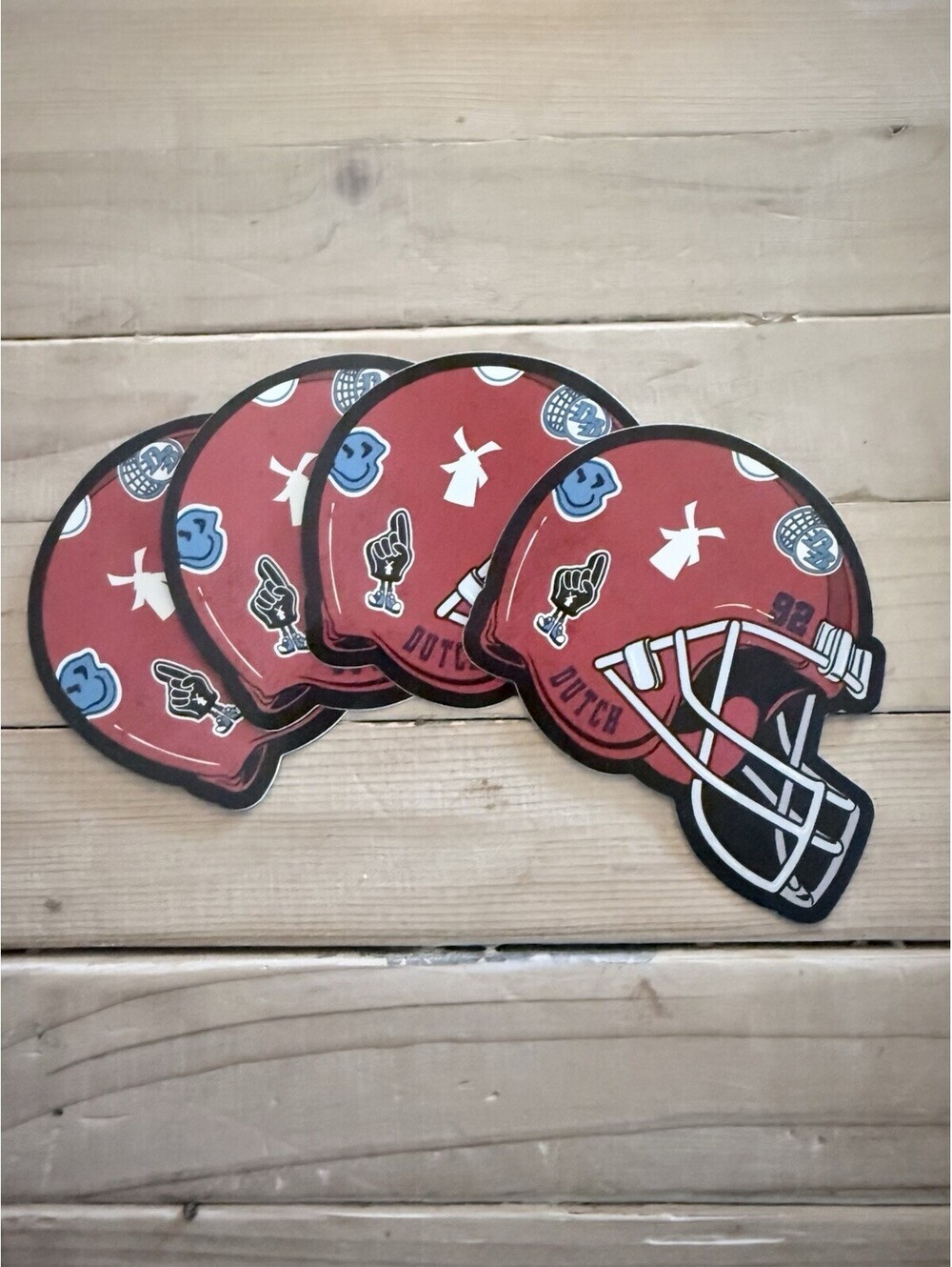 4x DUTCH BROS SEPTEMBER 8th 2026 RED Football HELMET STICKERS SECOND CHANCE